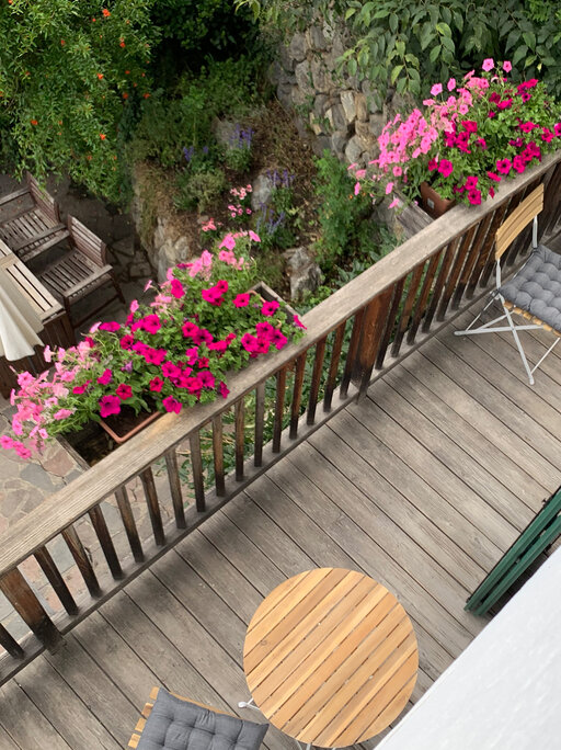 Balcony and terrace at the Huberhof Quarazze