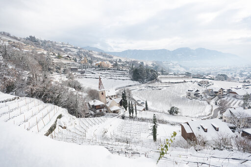 Winterliche Landschaft in Gratsch bei Meran
