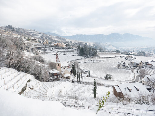 Winterliche Landschaft in Gratsch bei Meran